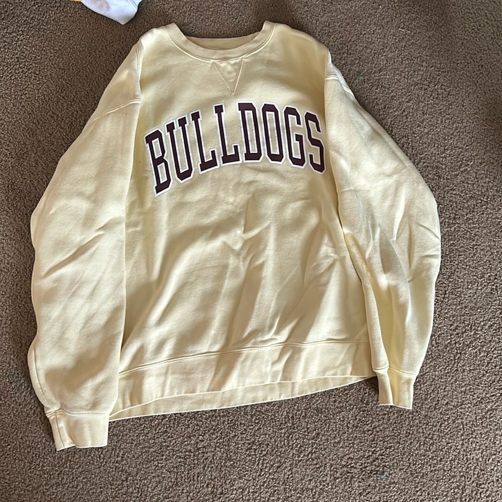 yellow crew neck